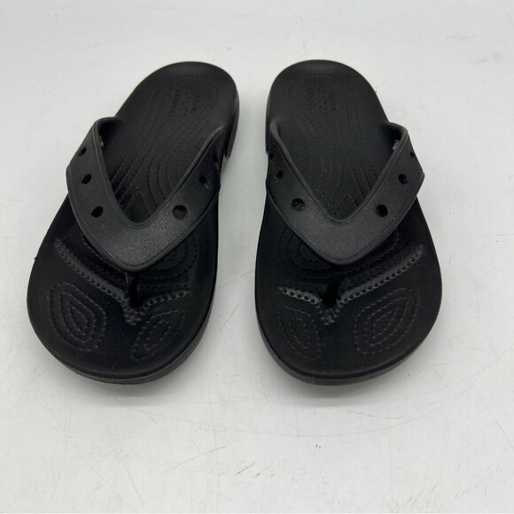 Crocs Classic Platform Flip Flop Slippers Unisex Size 6/8 Black Iconic Comfort - Picture 2 of 7